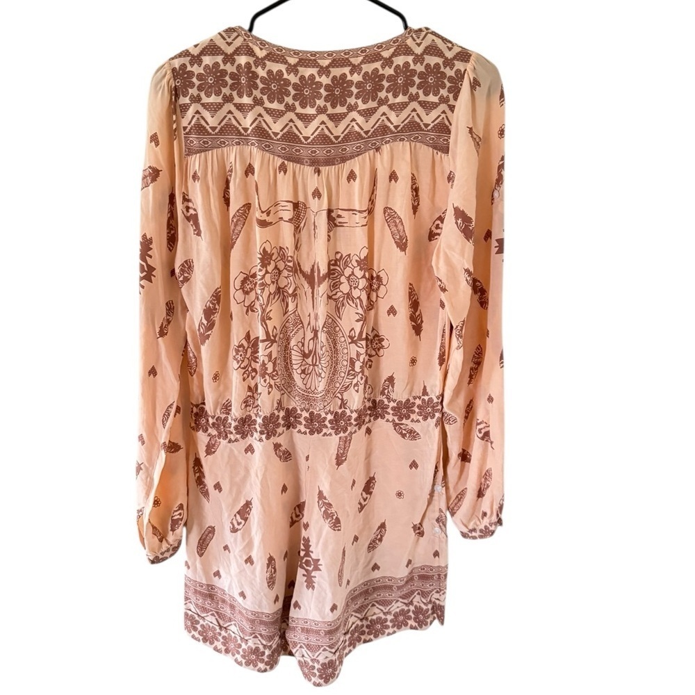 Spell & the Gypsy Bohemian Feather Skull Print Romper - Picture 4 of 9